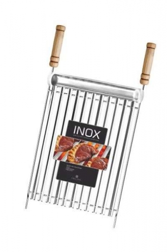 GRILAZER - GRELHA INOX PARRILLA ARGENTINA 40X40CM C/ CALHA